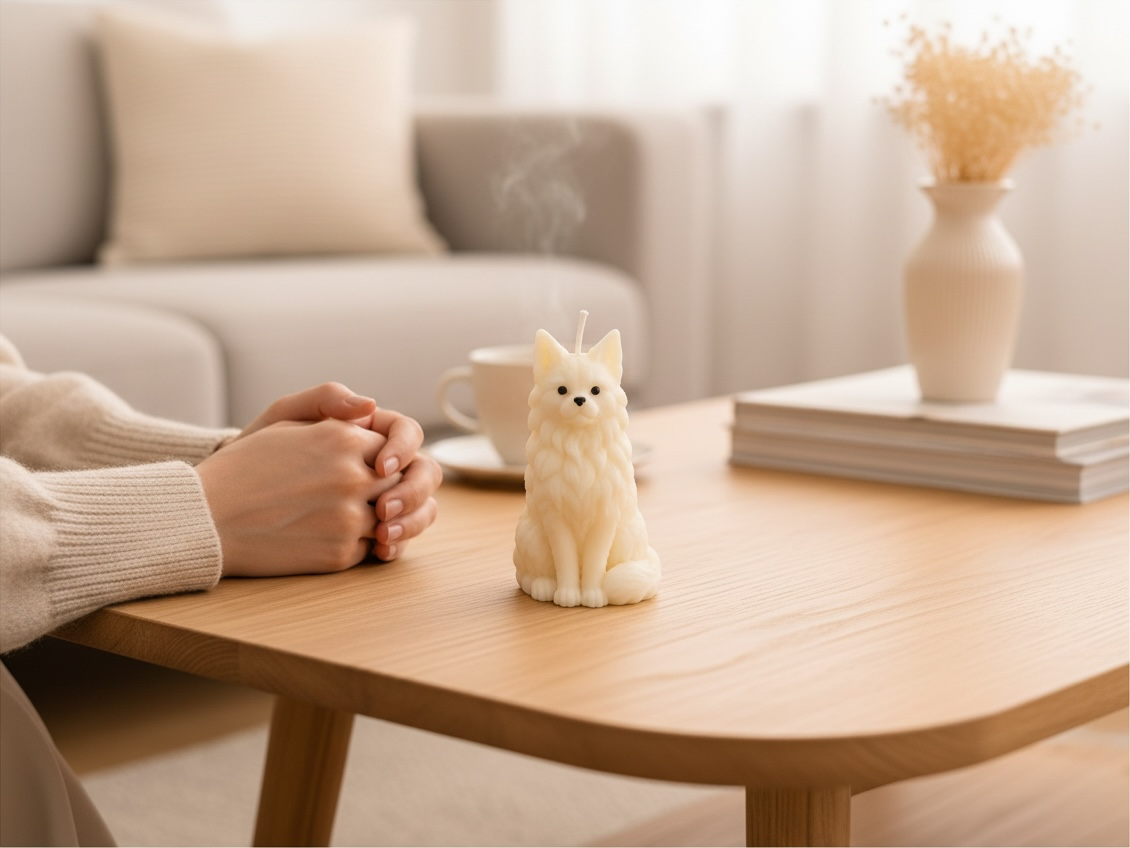 Angel Wings Tabby Candle