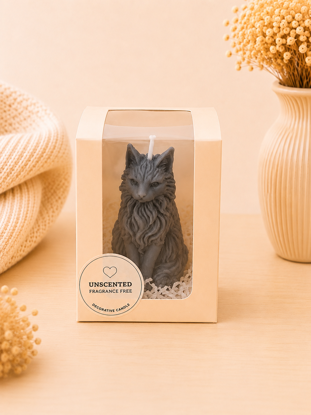 Tabby Cat Candle - Fragrance Free
