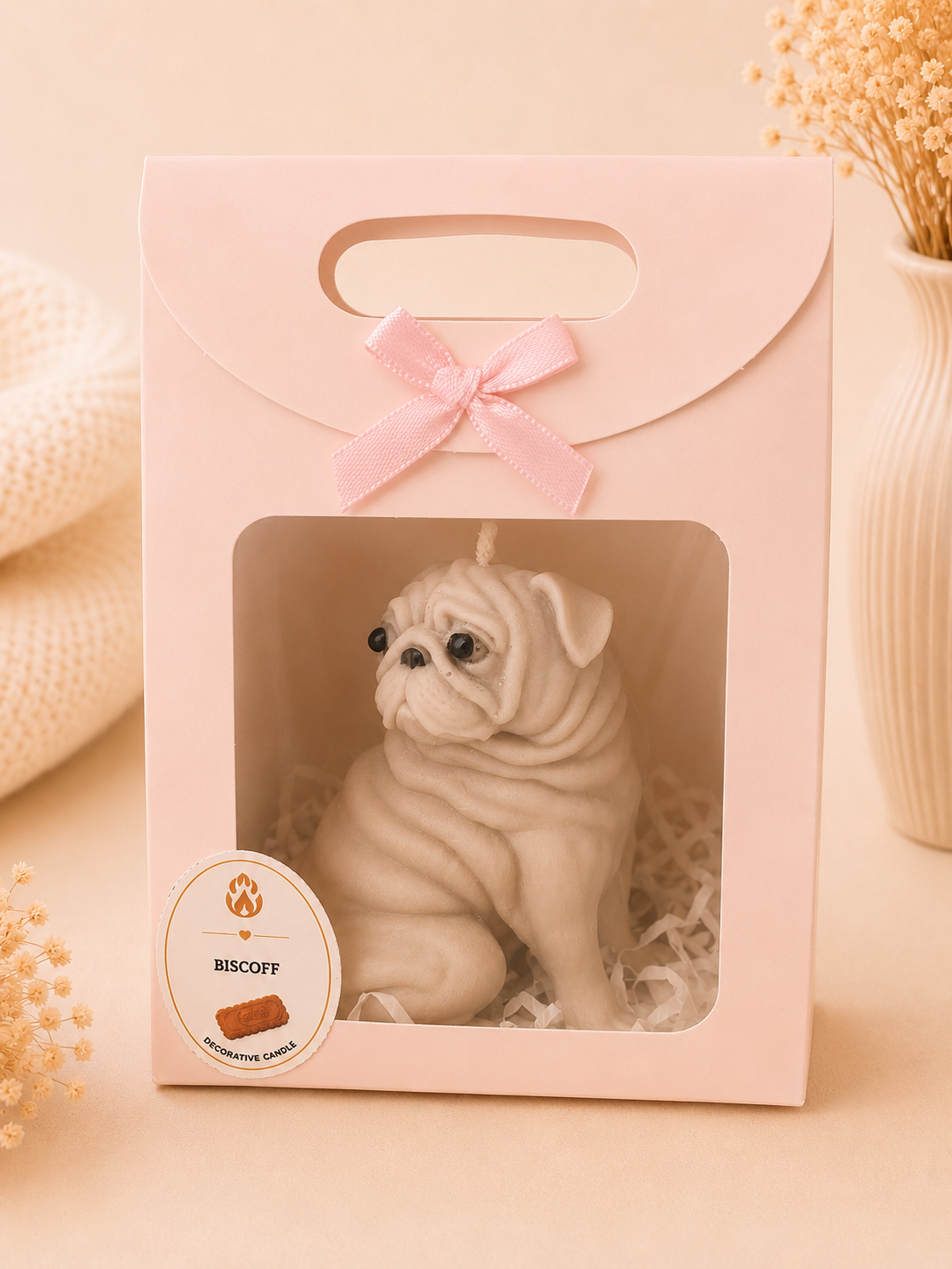 Cookie Crumble Pug Candle