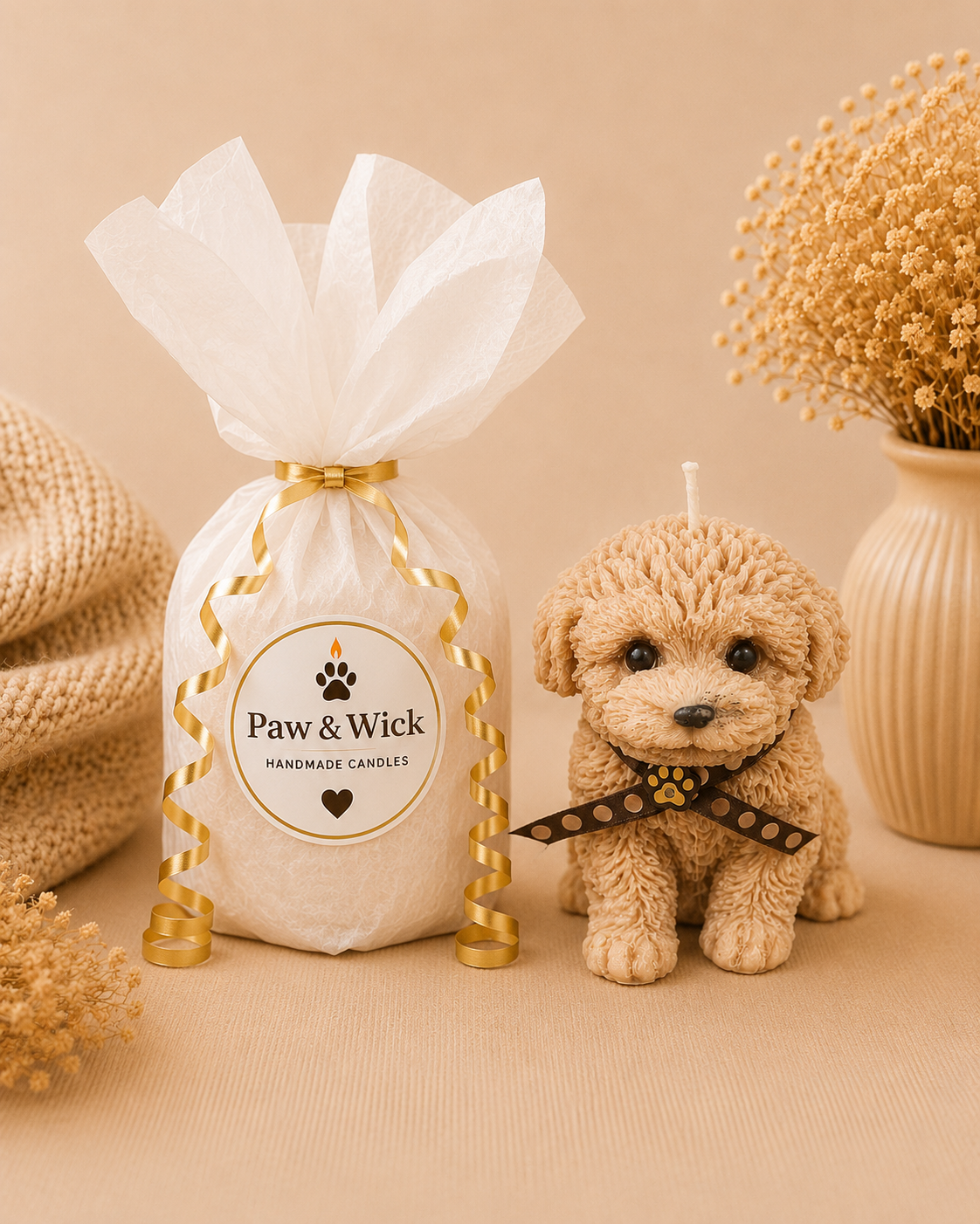 Buttery Pup Statement Candle