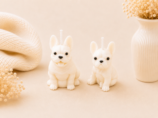 Angel Wings French Bulldog Memorial Candle Duo