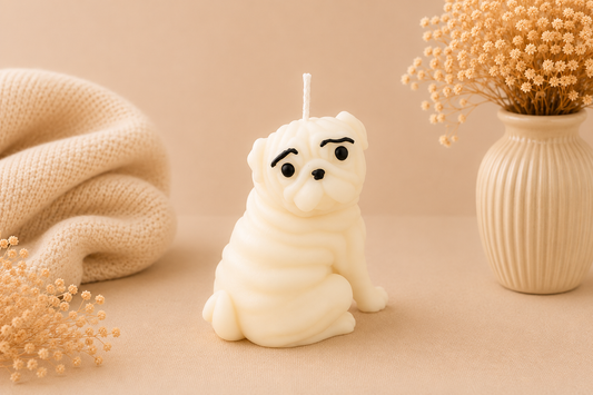 Angel Wings Pug Candle