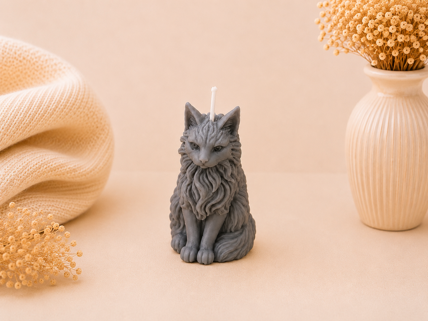 Tabby Cat Candle - Fragrance Free