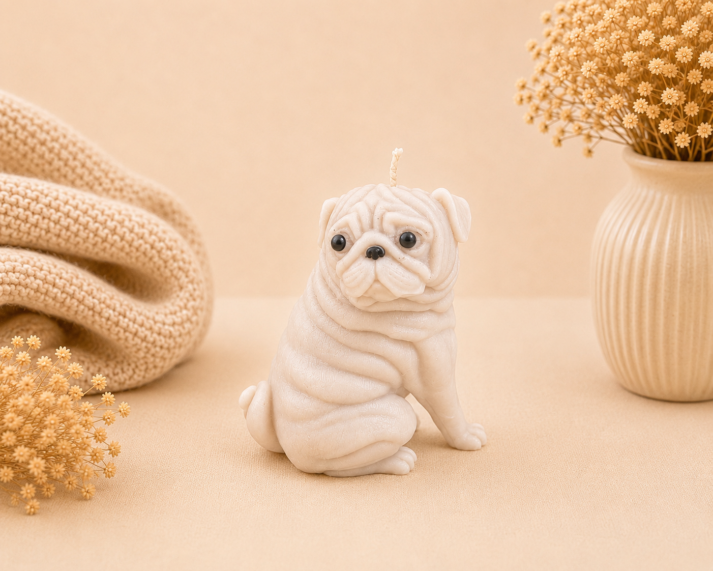 Cookie Crumble Pug Candle