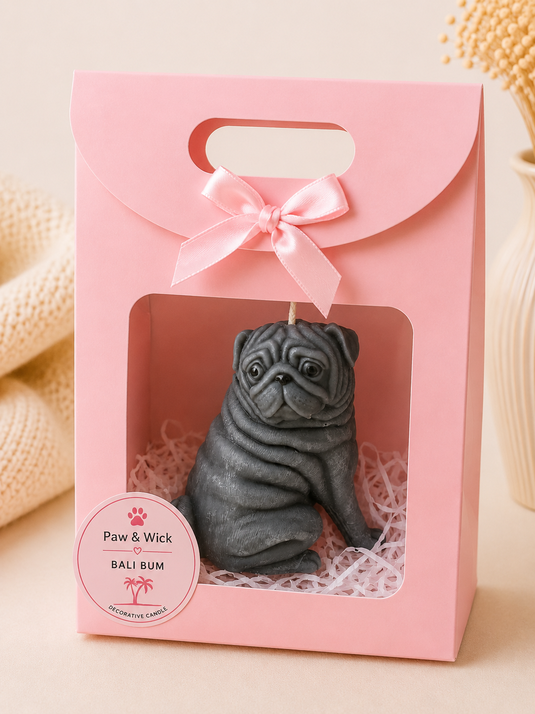 Bali Pug Statement Candle