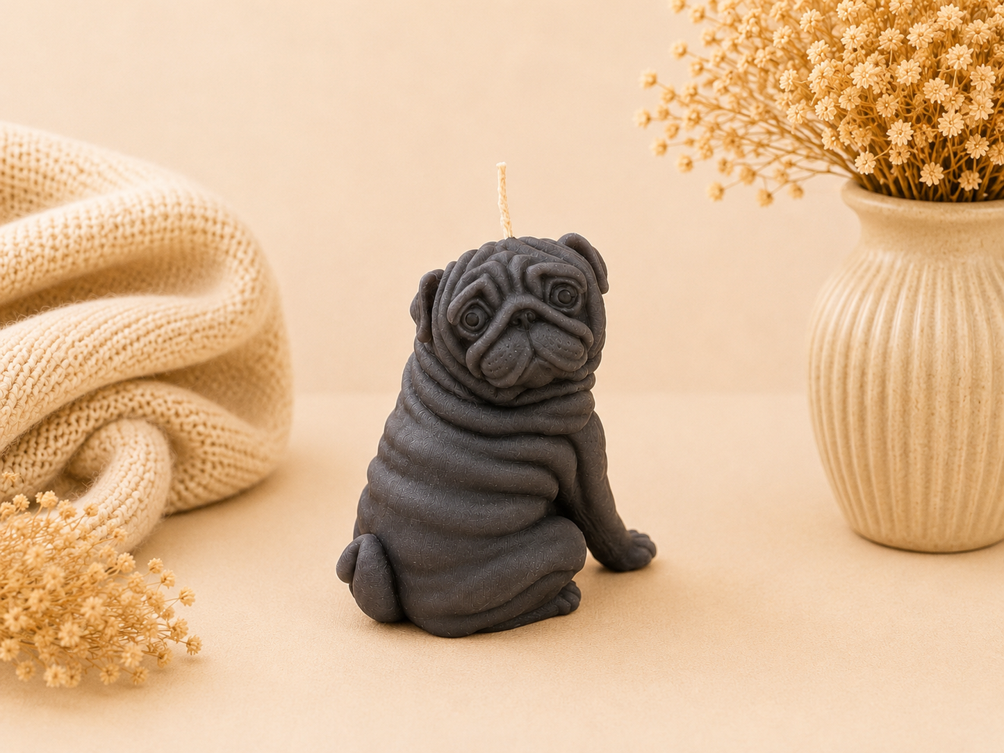 Bali Pug Statement Candle