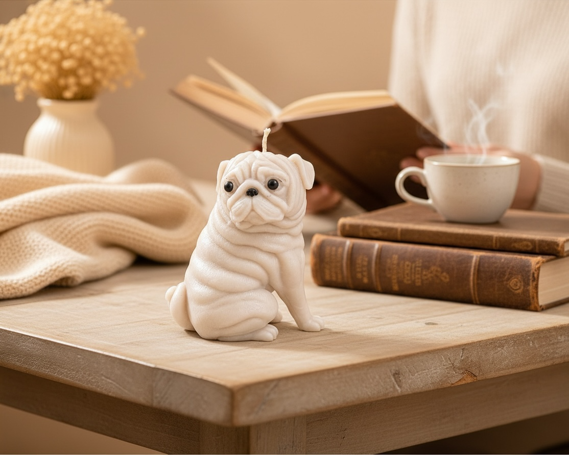 Cookie Crumble Pug Candle