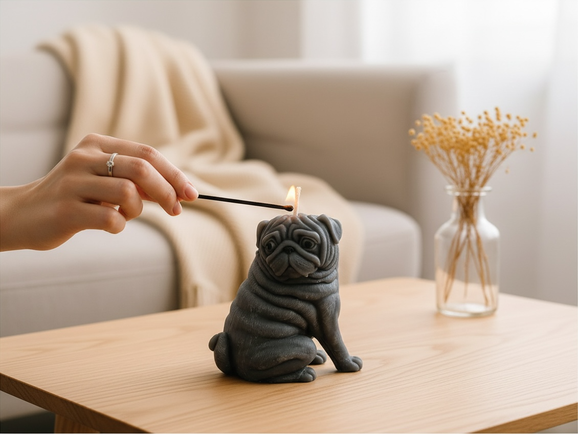 Bali Pug Statement Candle